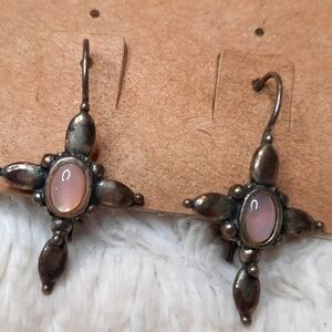 Sterling silver cross earrings 925 marked pd